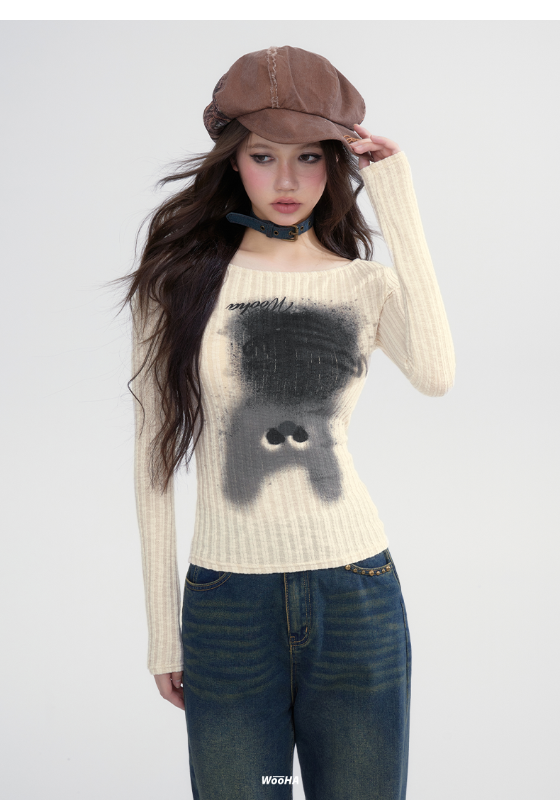 Apricot Reflection Long Sleeve Sweater - CHINASQUAD