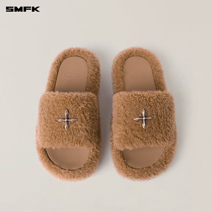 SMFK Fuzzy Platform Black Edition Slide Sandals