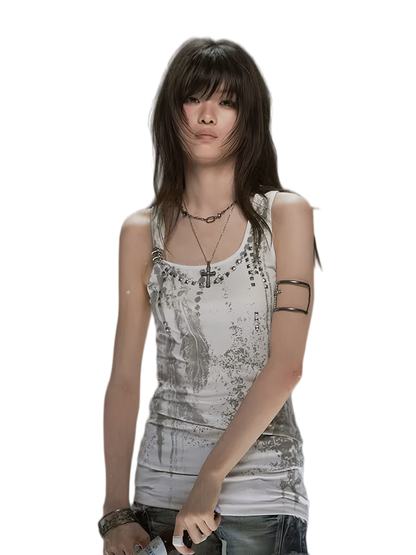 Cest Nous Tribal Feather Chain Cami – Vest &amp; Tank Tops