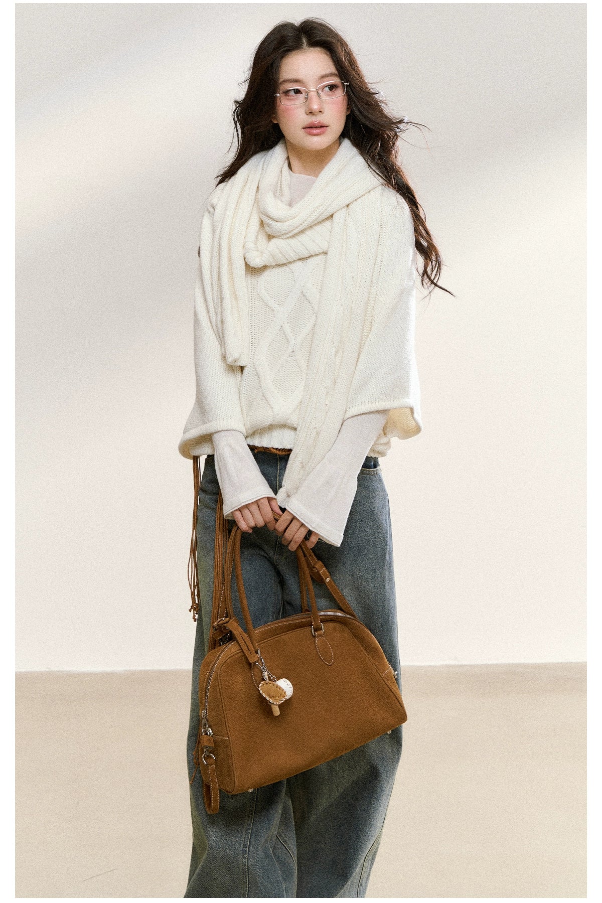 Two-Tone Layered Knit Sweater