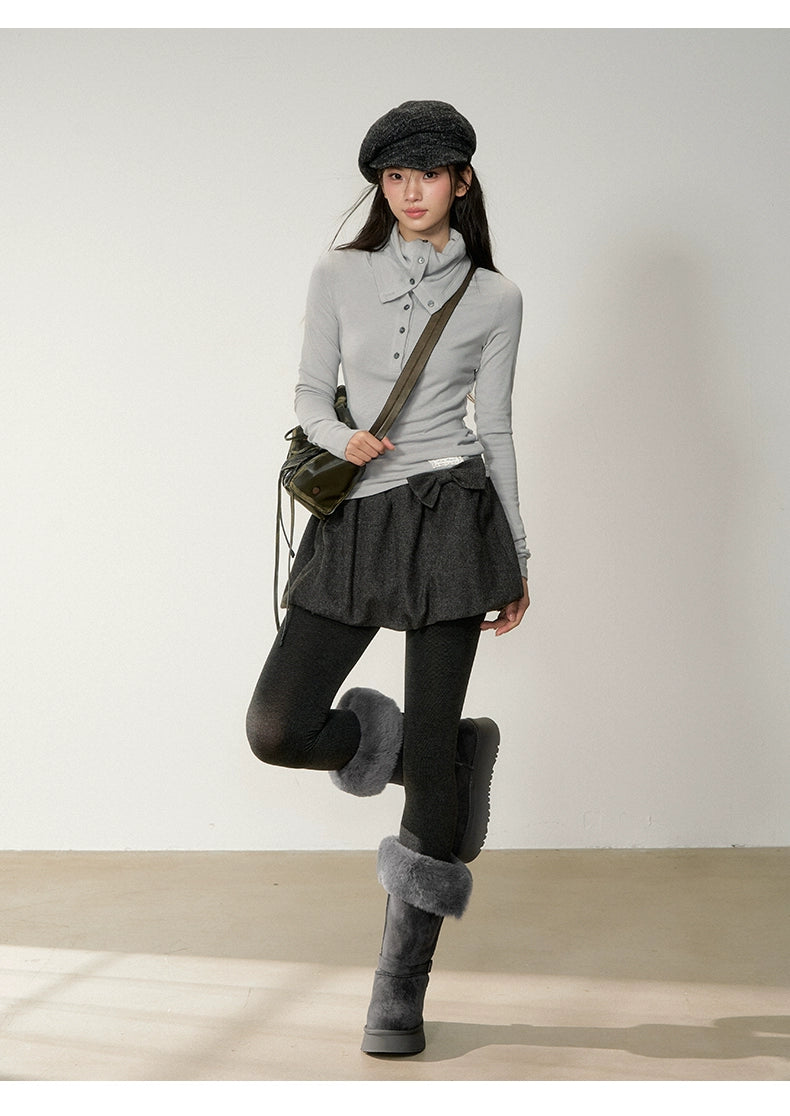 High Neck Slim-Fit Ribbed Knitwear