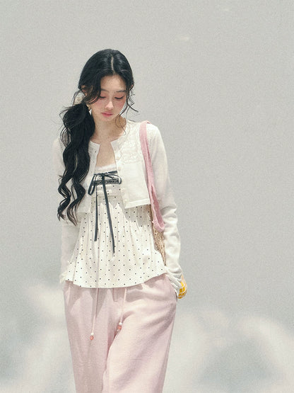 Polka Dot Brandy Lace Two-Piece Top Set