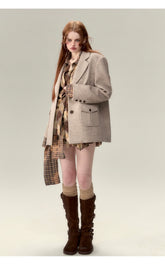 Coffee-Colored Suit Jacket & Skirt Set - CHINASQUAD