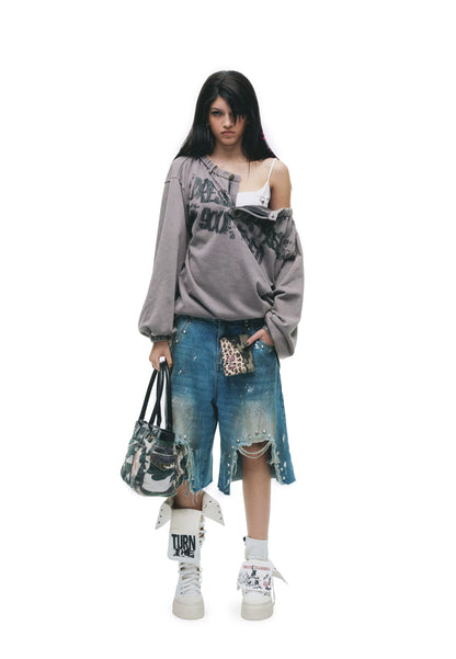 Reversible Tongue Graphic Canvas Boots