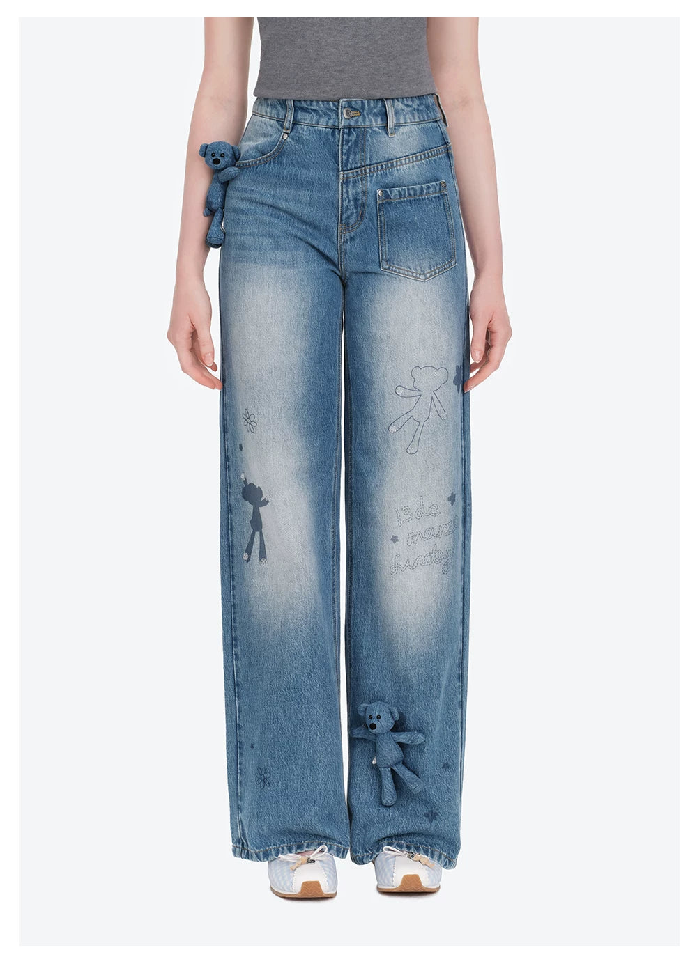 Bear Sketch Denim Pants