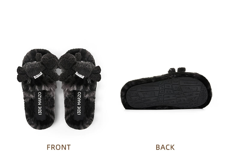 Logo Furry Plush Slipper