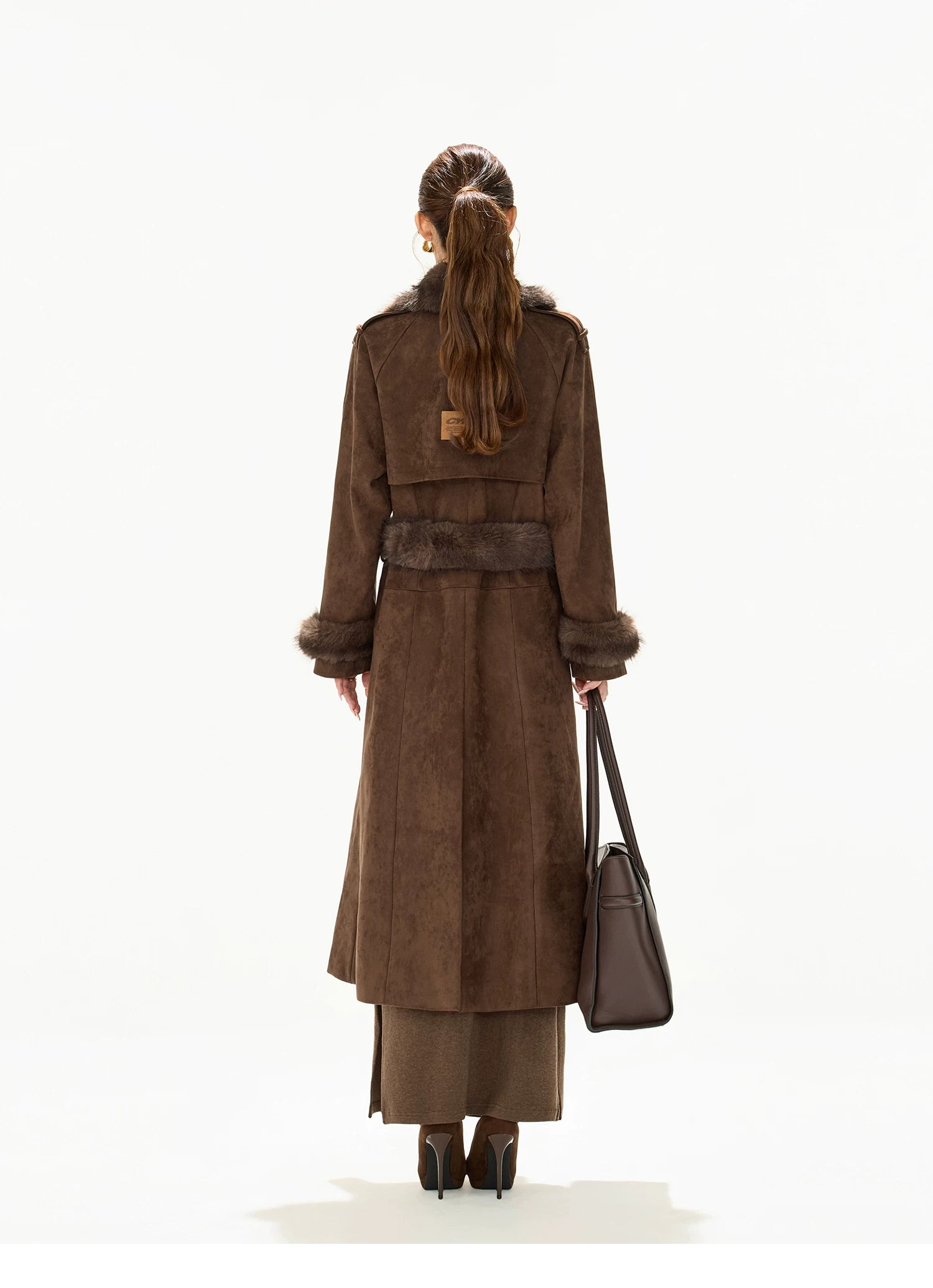 Belted Double-Breasted Long Coat