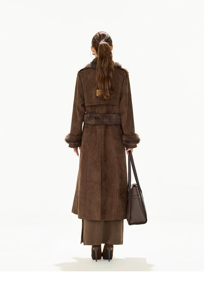 Belted Double-Breasted Long Coat