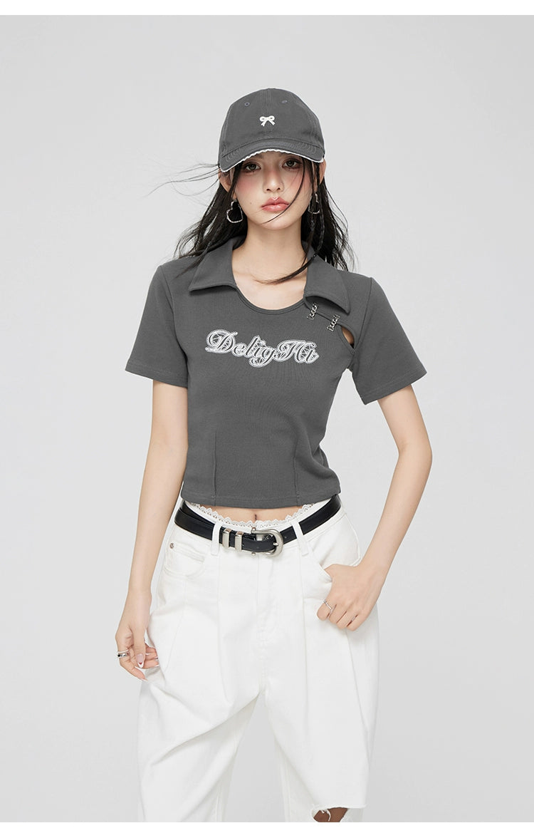 Polo Collar Embroidered T-shirt - CHINASQUAD