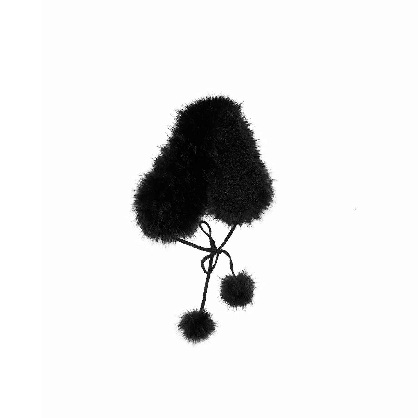 Reversible Faux Fur Pom-Pom Ear Muff Collar