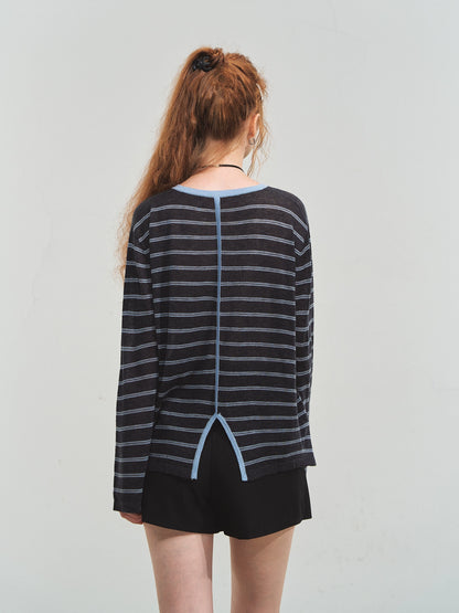 Retro Stripe Versatile Knit T-Shirt