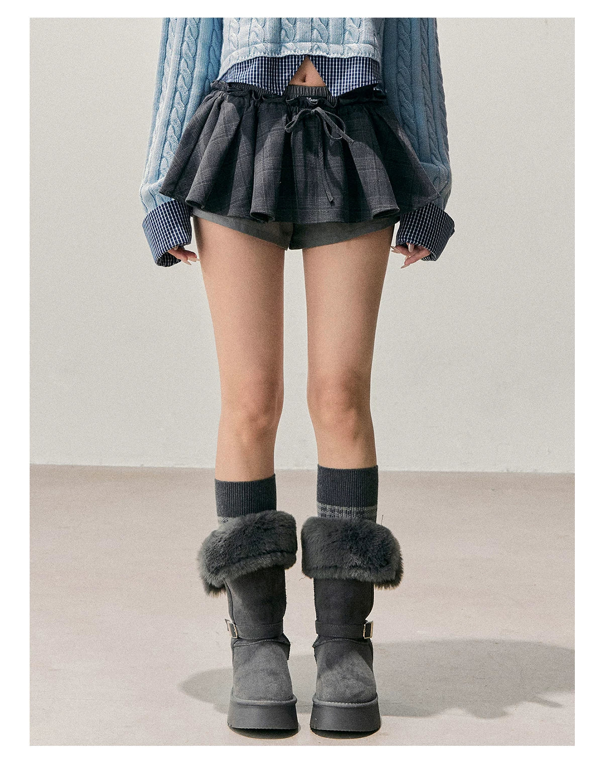 American-Style Puff A-Line Mini Skirt