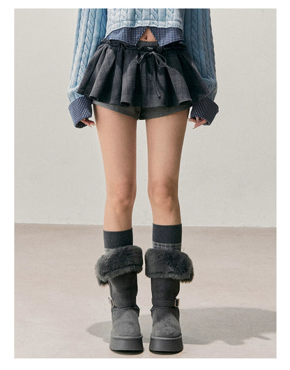 American-Style Puff A-Line Mini Skirt