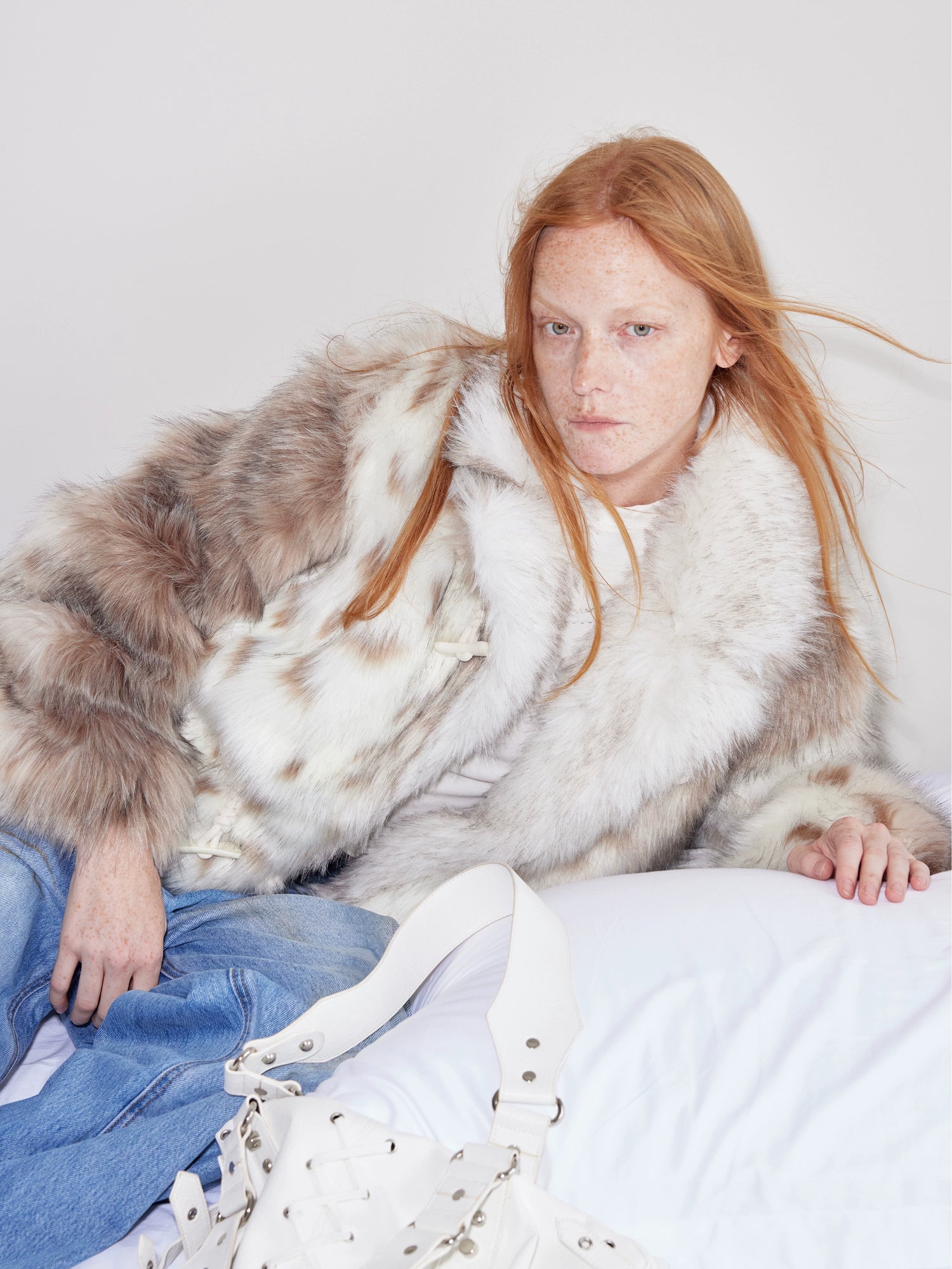 Faux Fur Patchwork Short Winter Coat