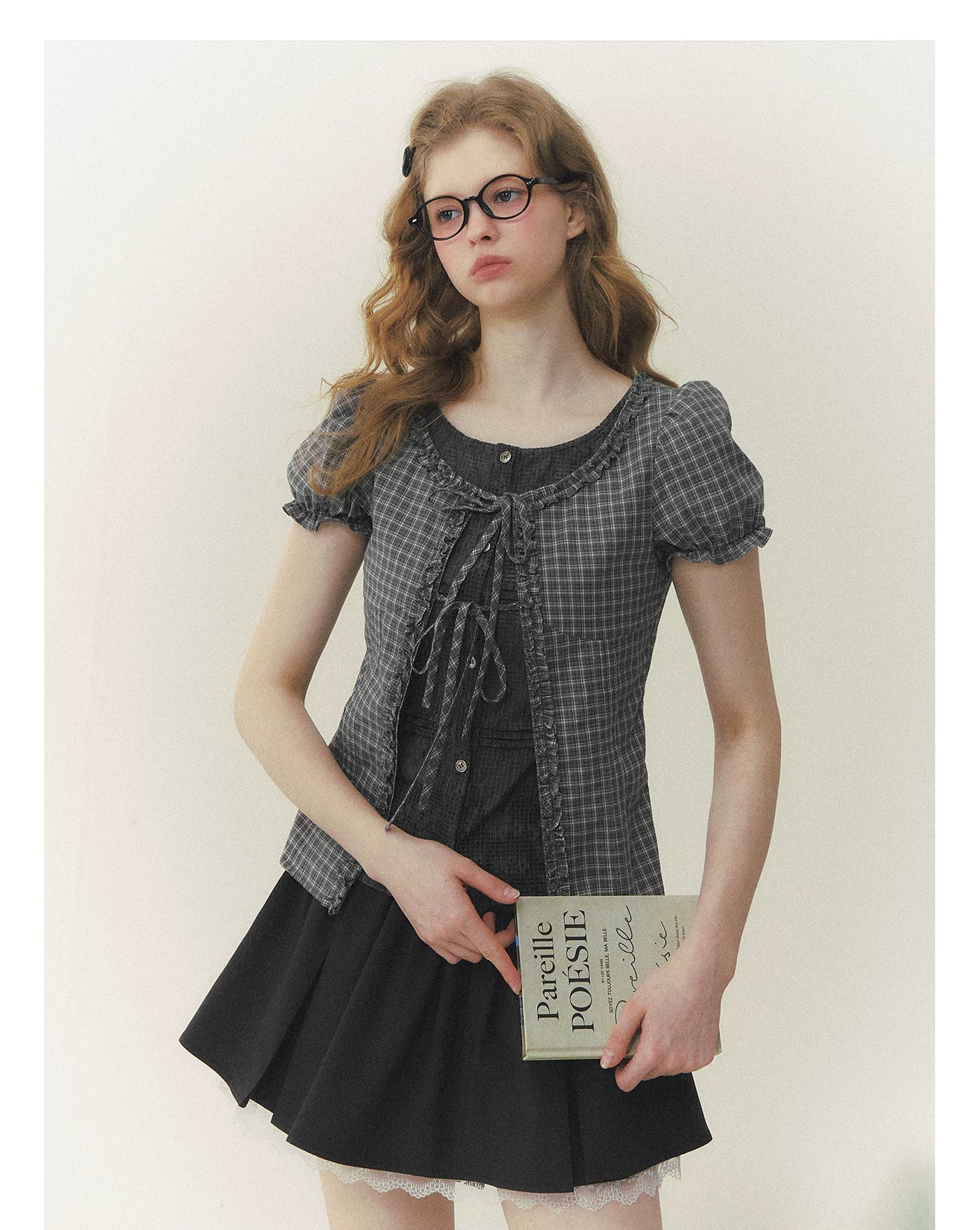 Preppy Layered Plaid Fitted Shirt