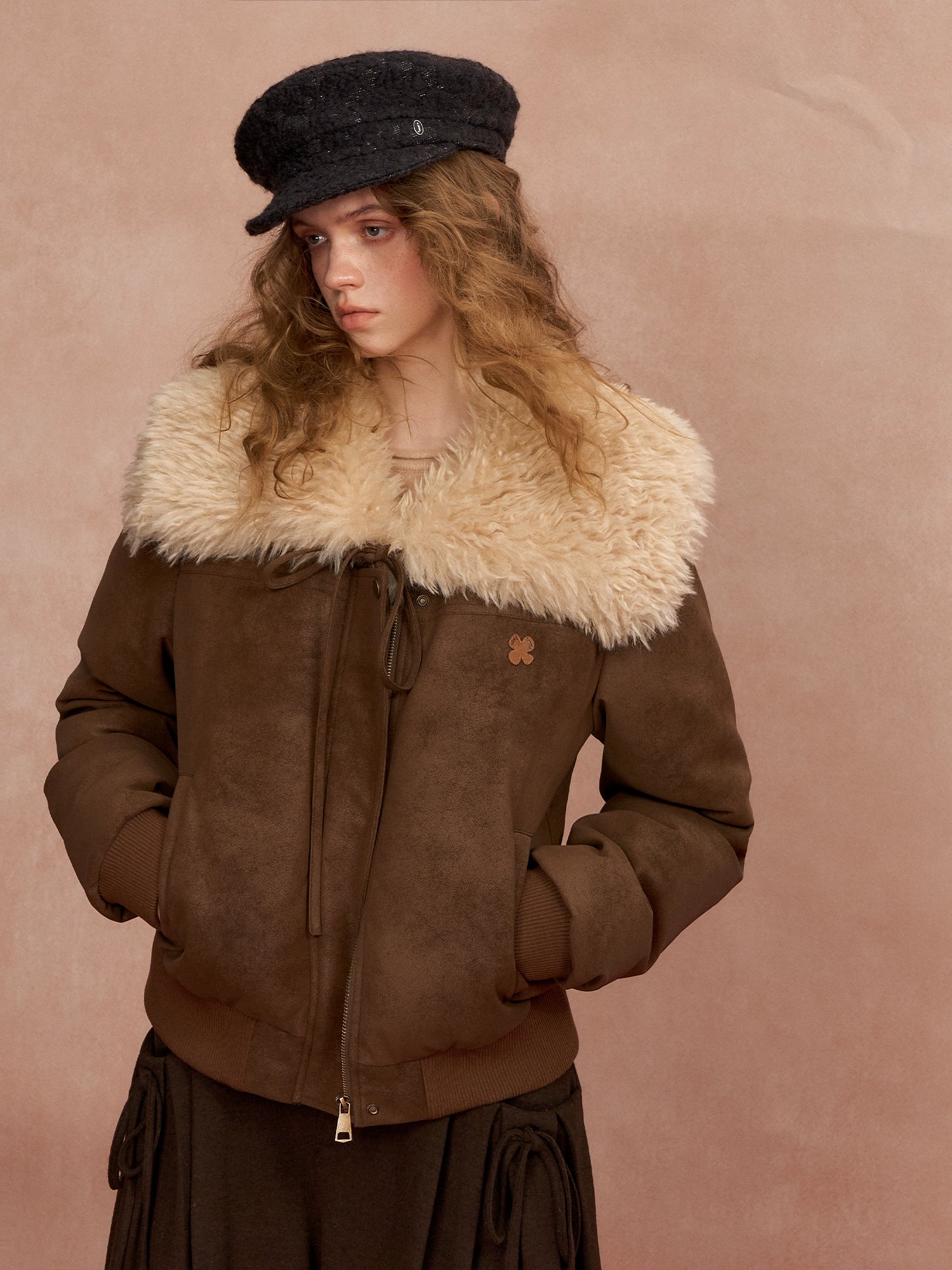 Sailor Faux Leather Down Jacket