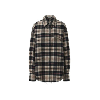 Plaid Oversized Long-Sleeve Shirt