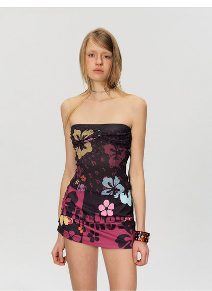 Vintage Floral Print Low-Rise A-Line Mini Skirt