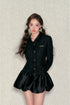 Black Waist-fitted Blazer & Skirt Set - CHINASQUAD