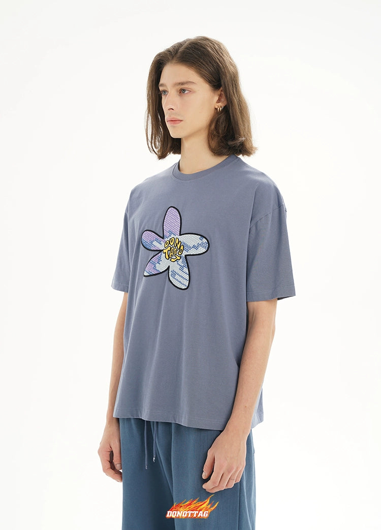 Flower Printed Oversized T-shirt - CHINASQUAD