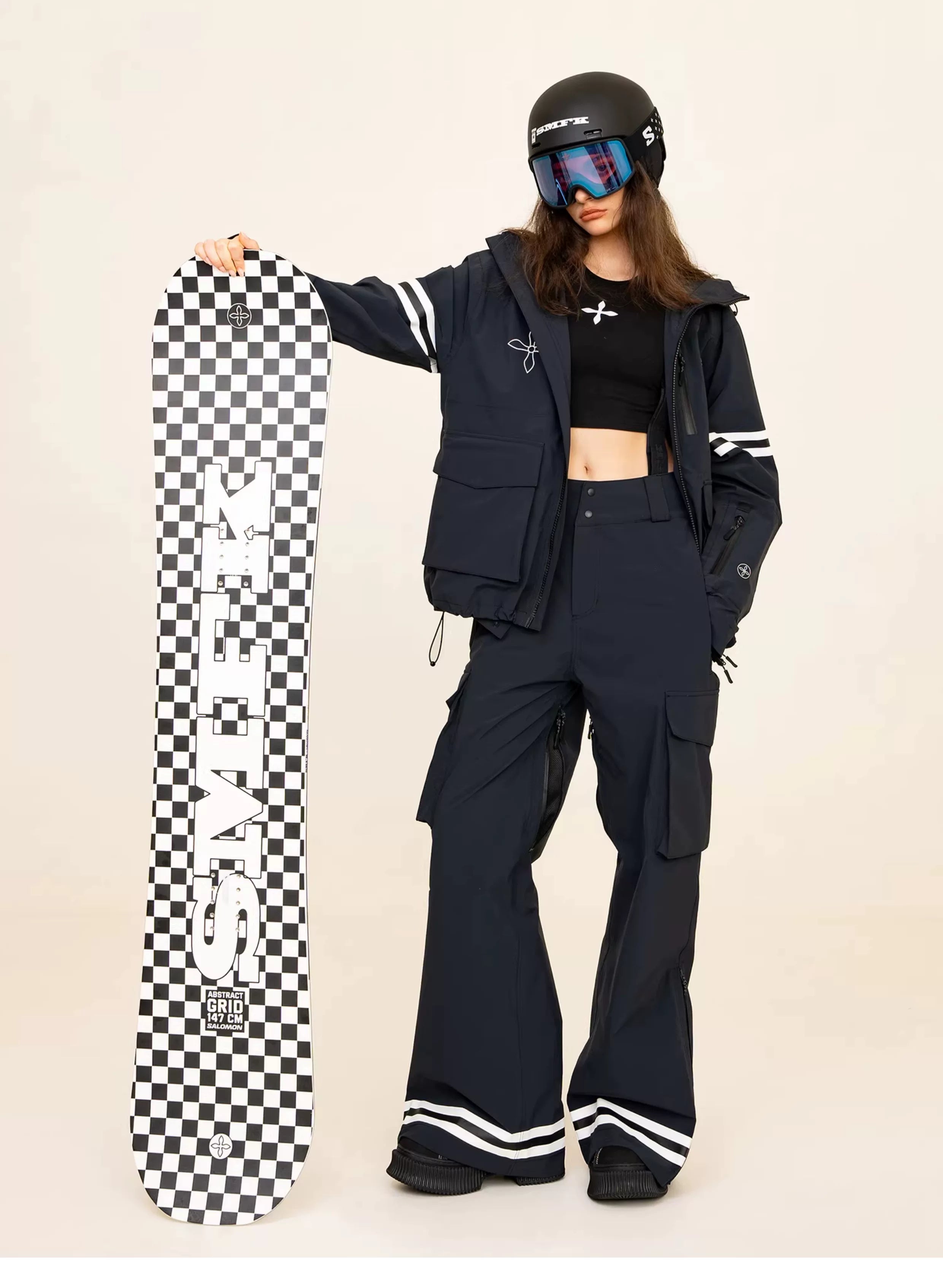SMFK Abstract Grid Graphic Snowboard – DHL Express Shipping, Duties &amp; Taxes Included