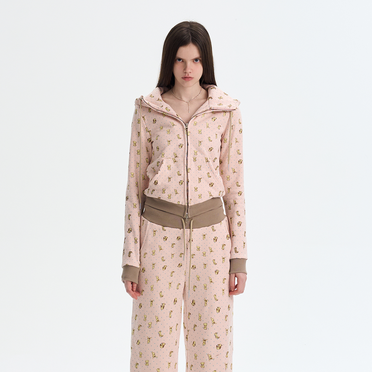 Printed Cotton Sweatshirt &amp; Jogger Set