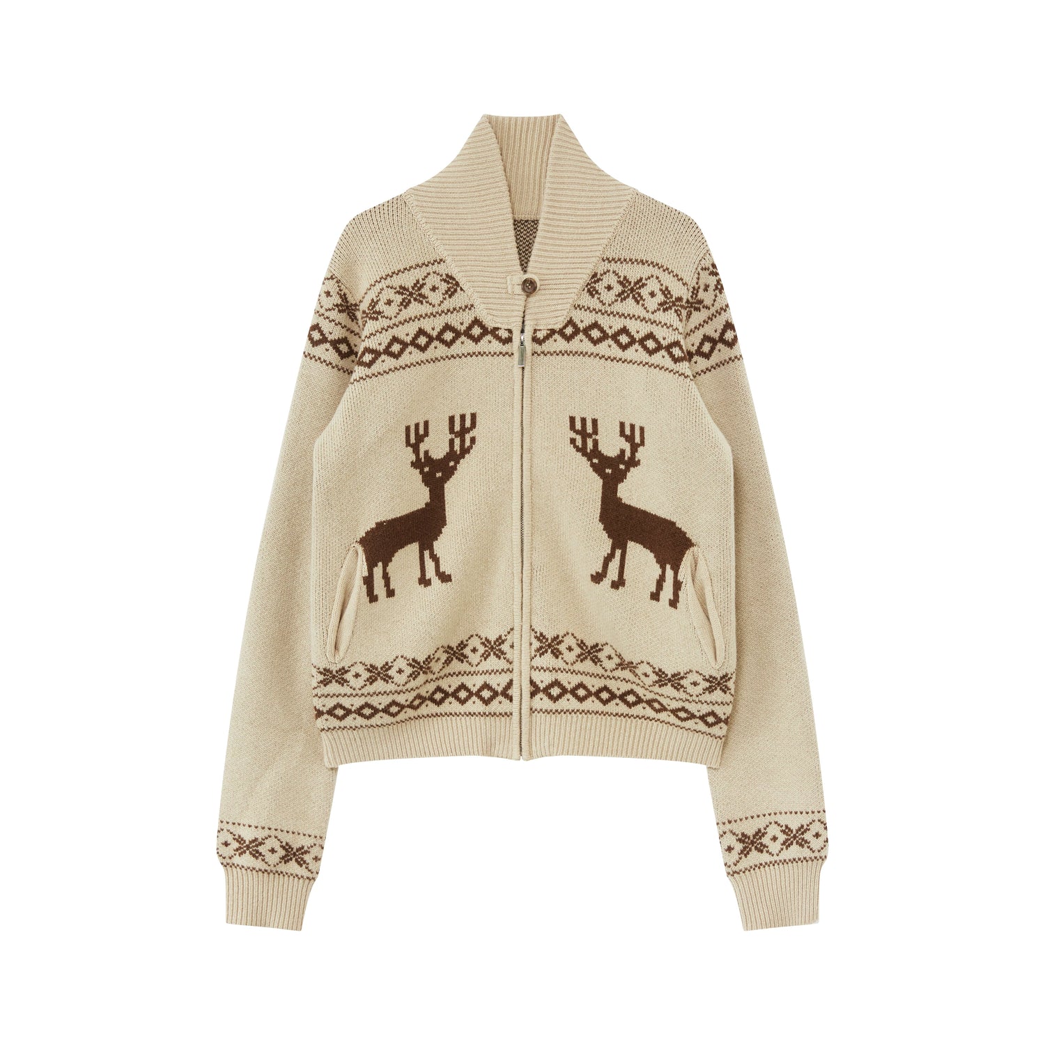 Vintage Fair Isle Wool Knit Cardigan