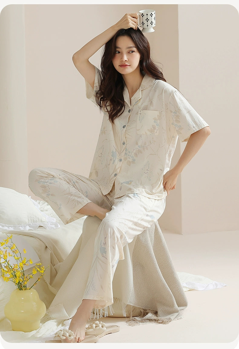 Heavenly Silk Pure Cotton Home Loungewear Set