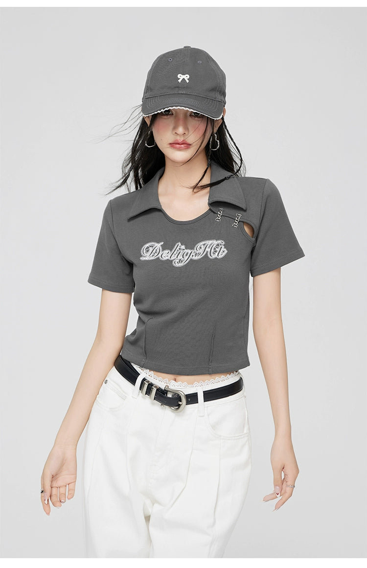 Polo Collar Embroidered T-shirt - CHINASQUAD