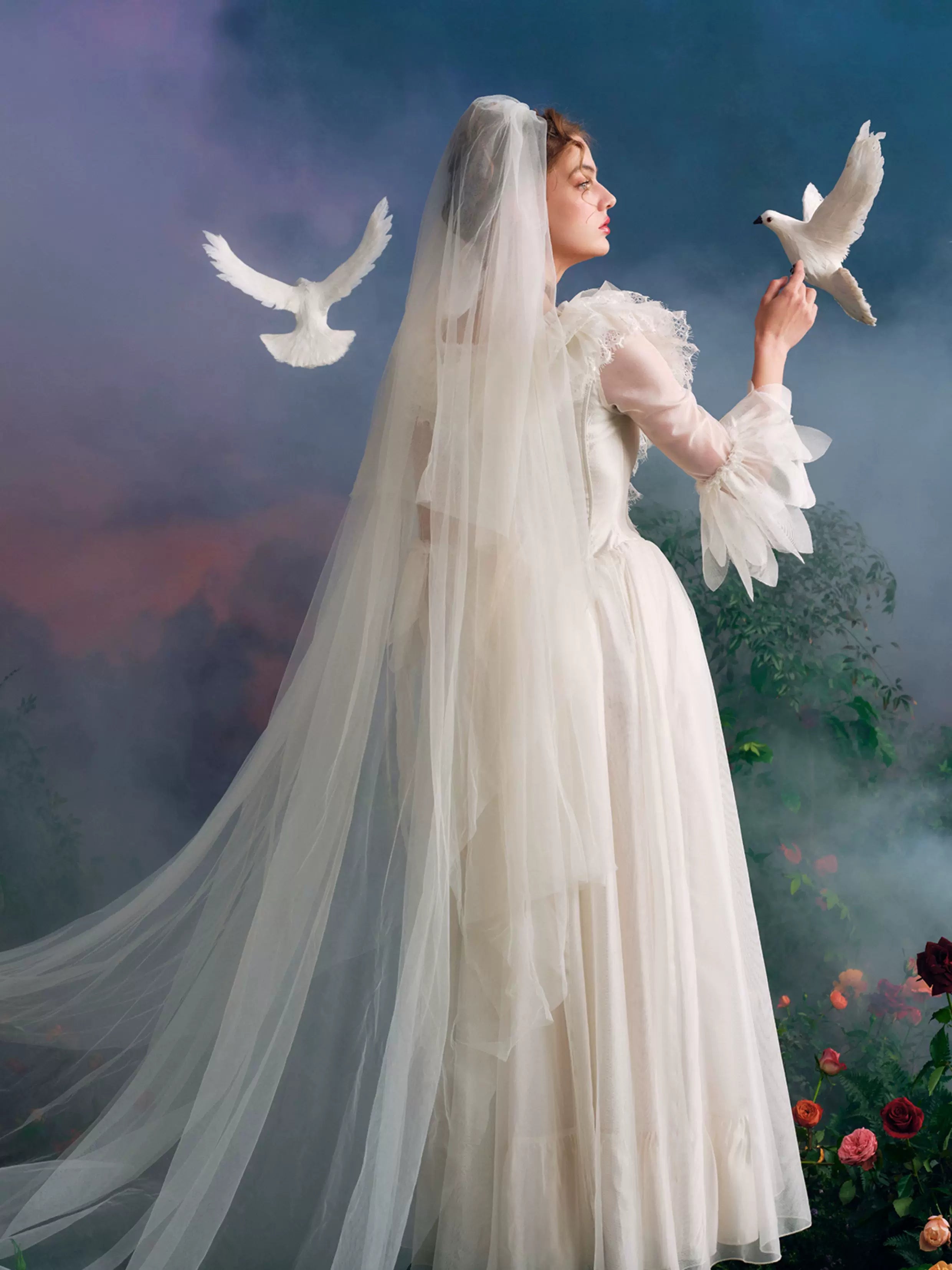 Wing of Resilience Antique Corset Wedding Gown