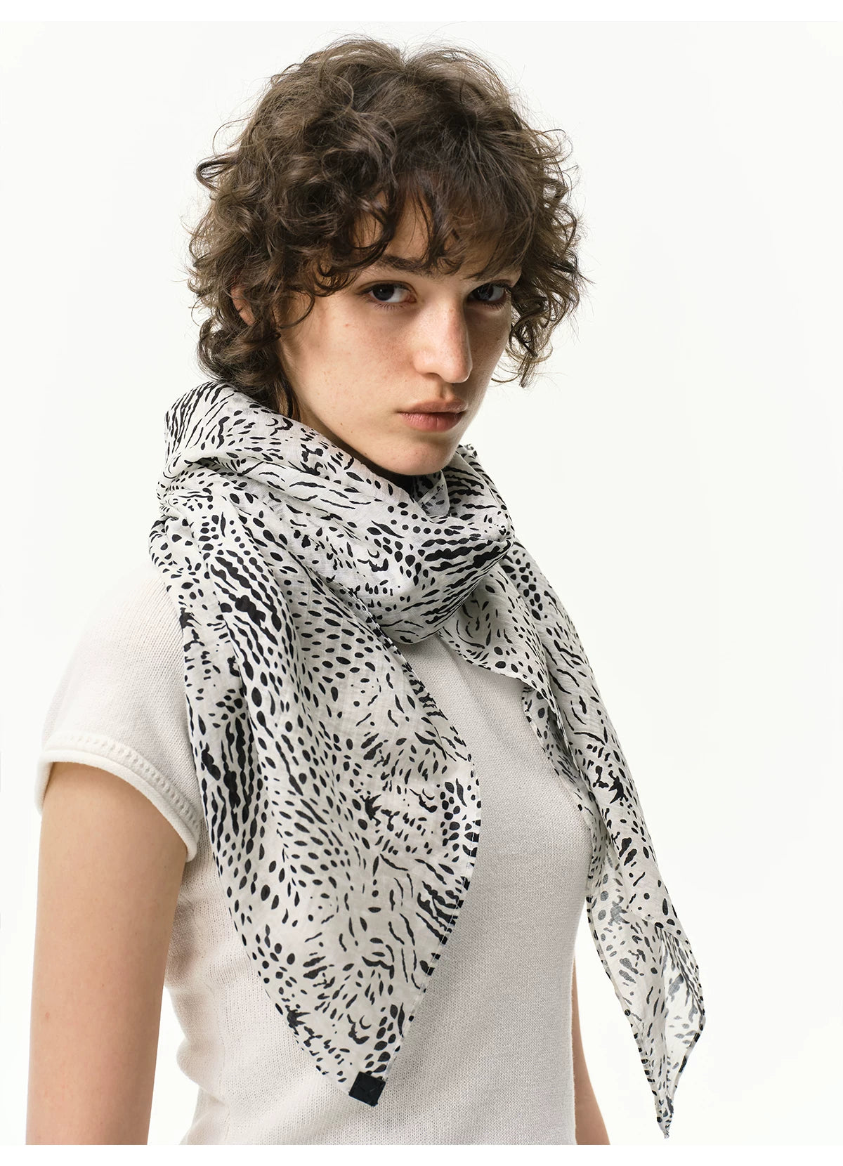 Lyocell Textured Zebra Leopard Print Scarf