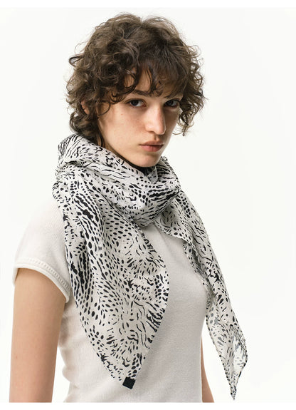 Lyocell Textured Zebra Leopard Print Scarf