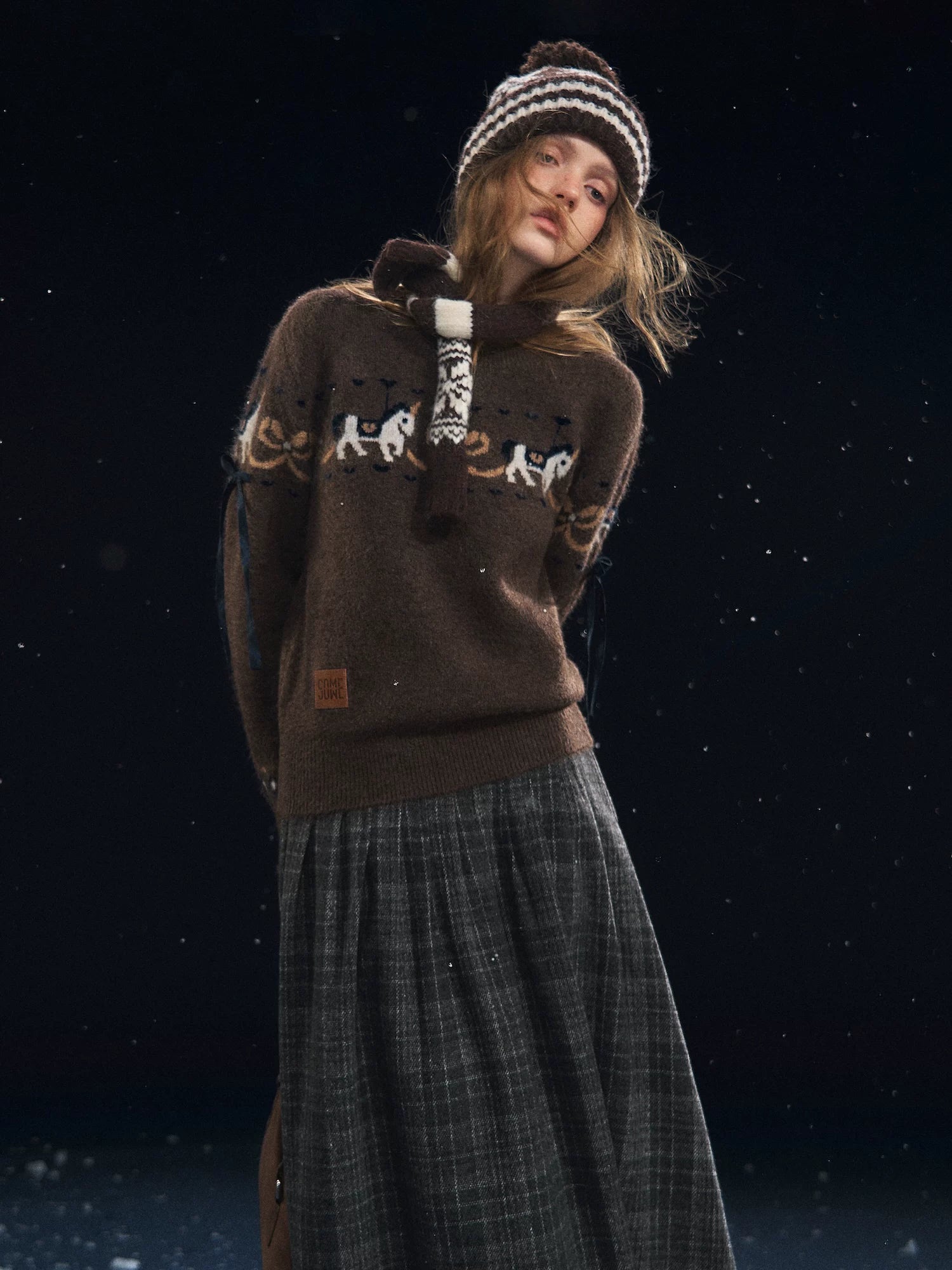 Playful Carousel Jacquard Knit Sweater