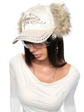Rhinestone Ear-Flap Furry Baseball Cap – CHINASQUAD Rhinestone Ear-Flap Furry Baseball Cap – CHINASQUAD