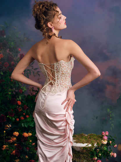 French Couture Lace Bustier &amp; Skirt Set