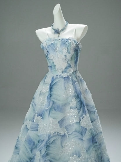 Ethereal Blue Yike Cloudwave Couture Gown