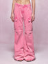 Pink Wide-leg Cargo Pants - CHINASQUAD