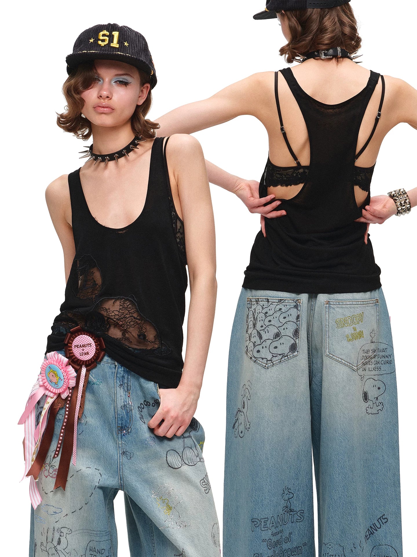 Snoopy Layered Relaxed Fit Two-Piece T-Shirt Set
