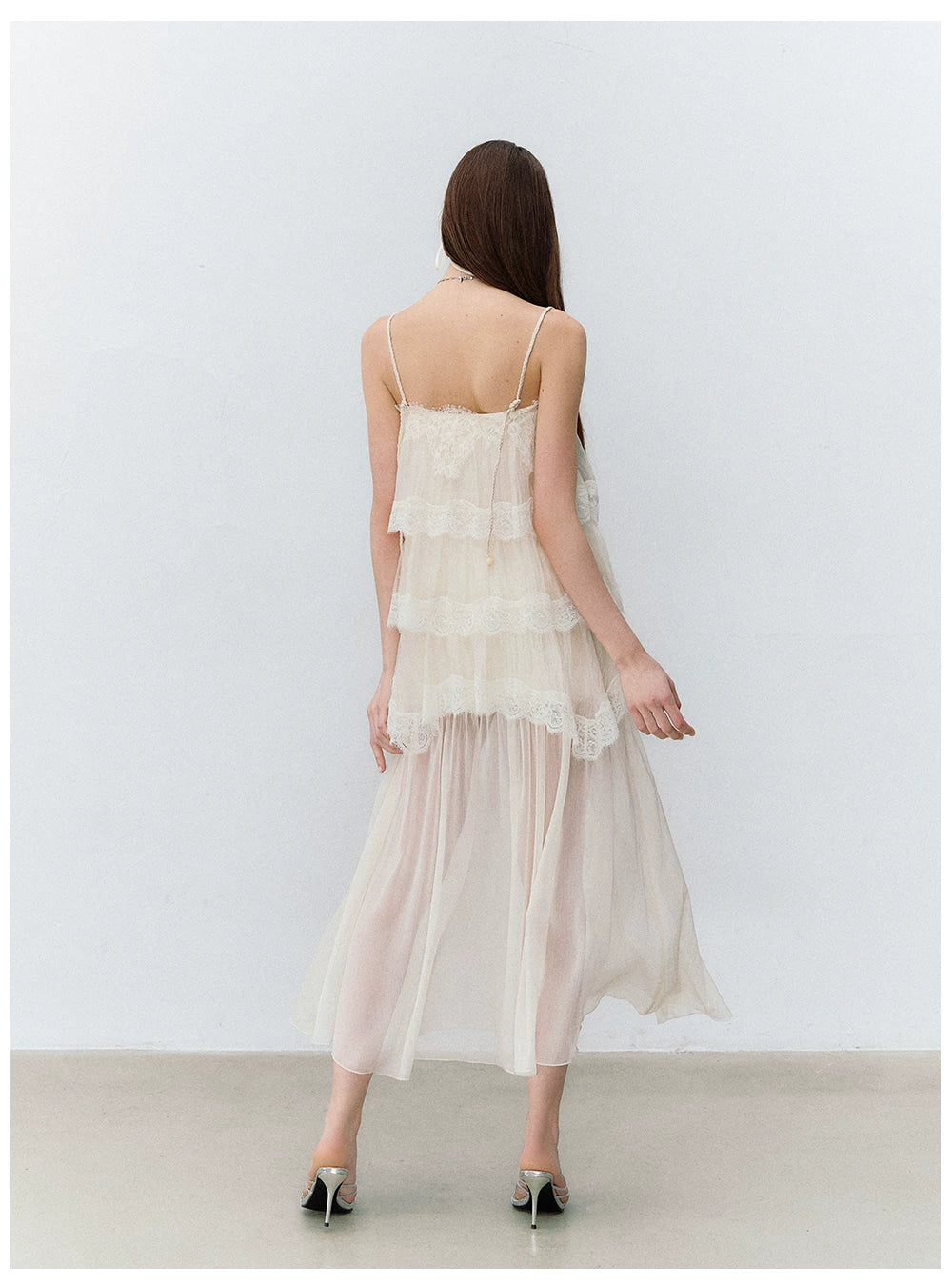 Ethereal Layered Ruffle Camisole &amp; Midi Skirt Set