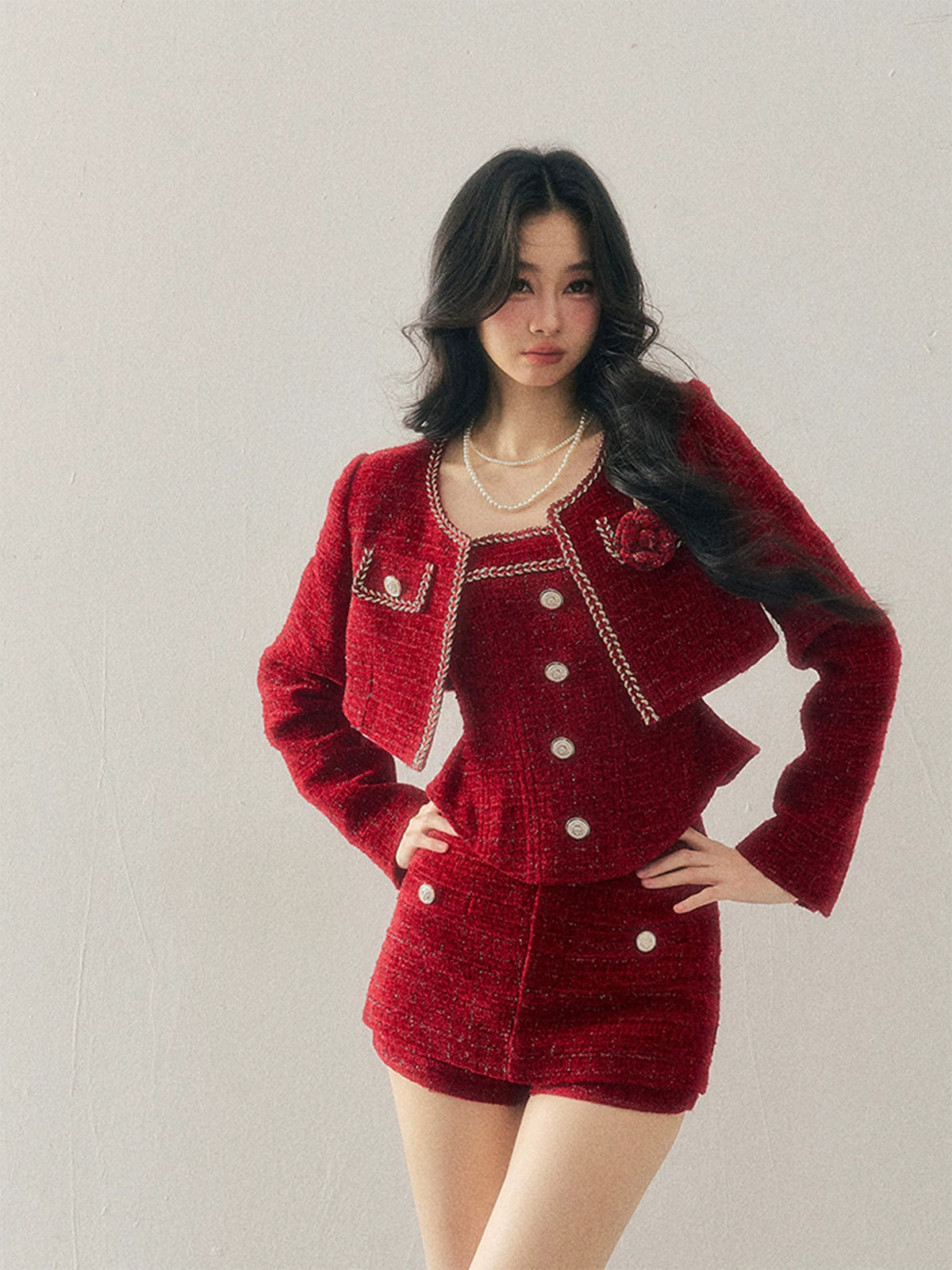 Tweed-Inspired Three-Piece Set