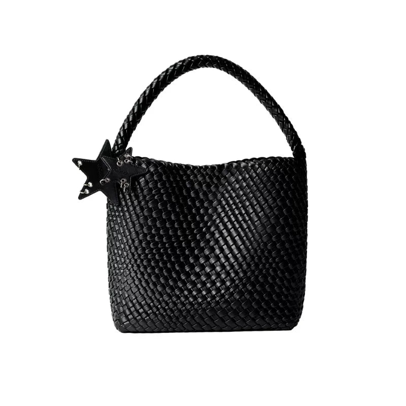 Medium Woven Tote Shoulder Bag ECODAY