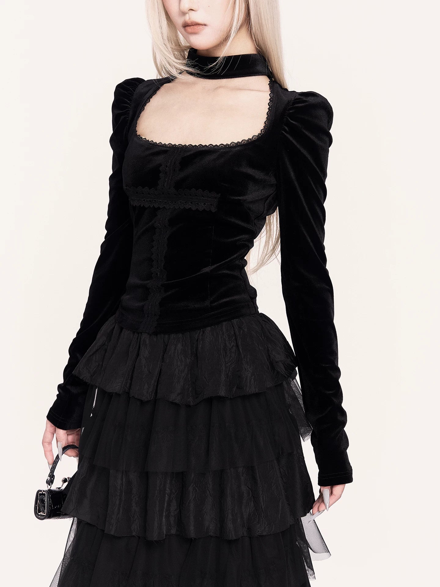 Light Dark Romantic Layered Tulle Maxi Skirt