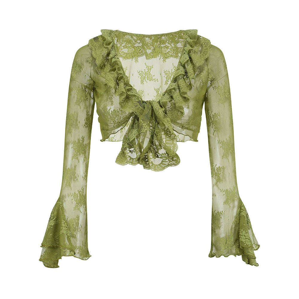 Enchanted Garden Satin Floral Dress &amp; Lace Cardigan Set