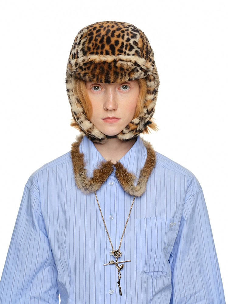 Eco-Friendly Rabbit Fur Earflap Aviator Hat