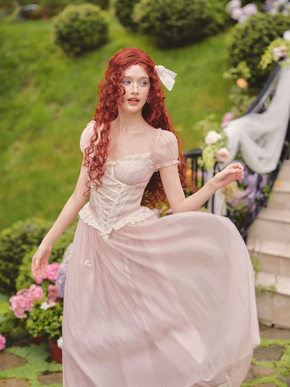 Pink Mist Fairy Corset Maxi Dress