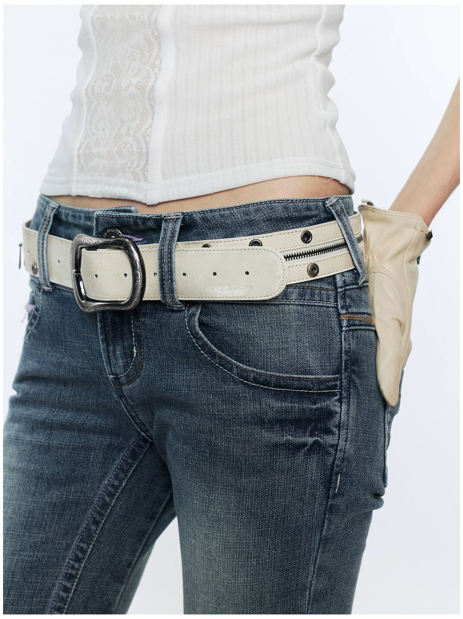 Vintage Detachable Buckle Zip Waist Bag Belt