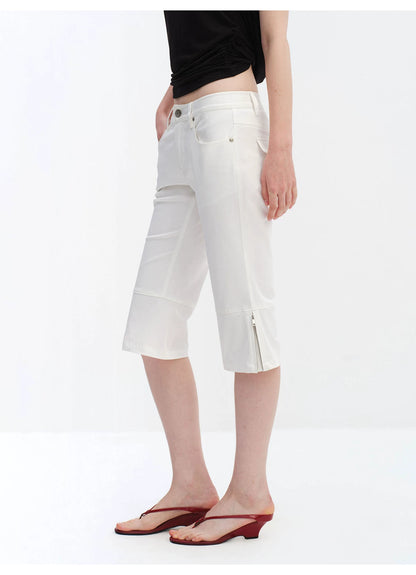 Vintage Capri Low-Rise Slim Flared Cropped Pants