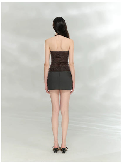 Sparkling Halter Bandeau Bustier