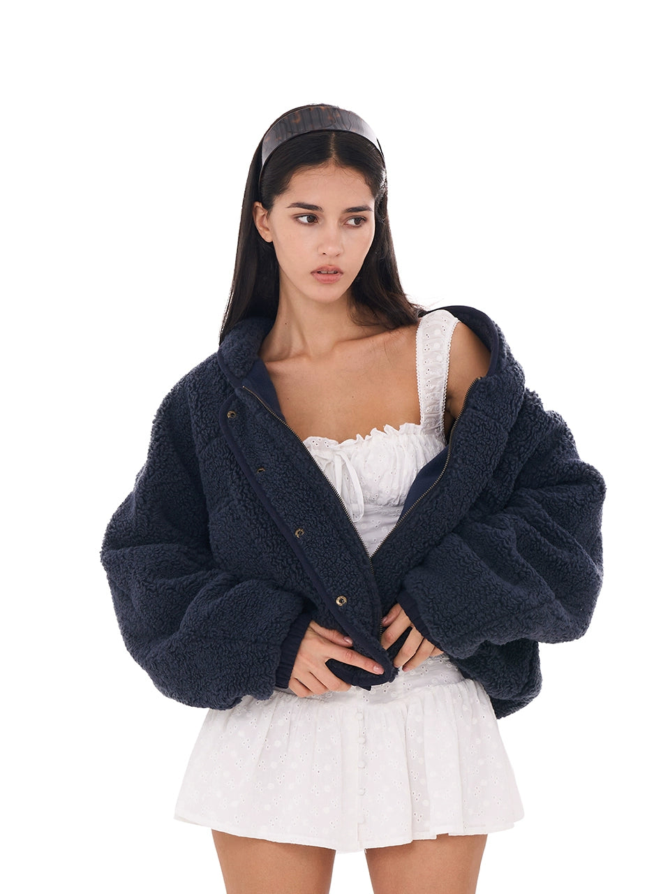 Double-Layer Fleece Oversized Jacket