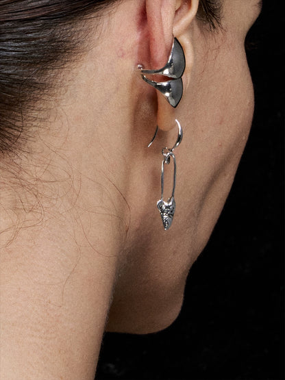 Cracked Heart Ear Cuff